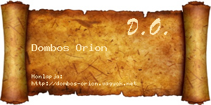 Dombos Orion névjegykártya